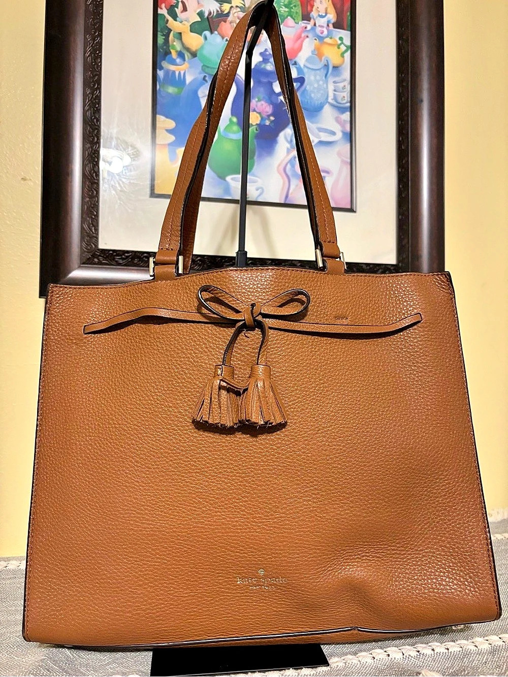 Kate Spade Hayes Medium Top Zip Tote Brown & Red